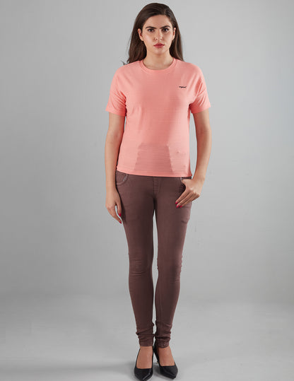 Women Cotton Short Tops - Half Sleeve - Pink - At Best Prices