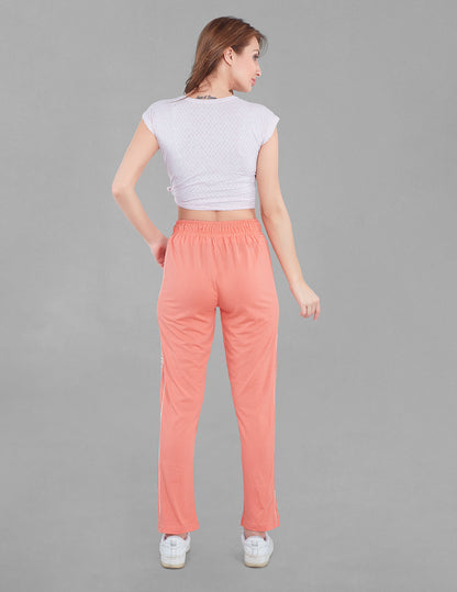 Women Cotton Regular Fit Track Pants - Orange