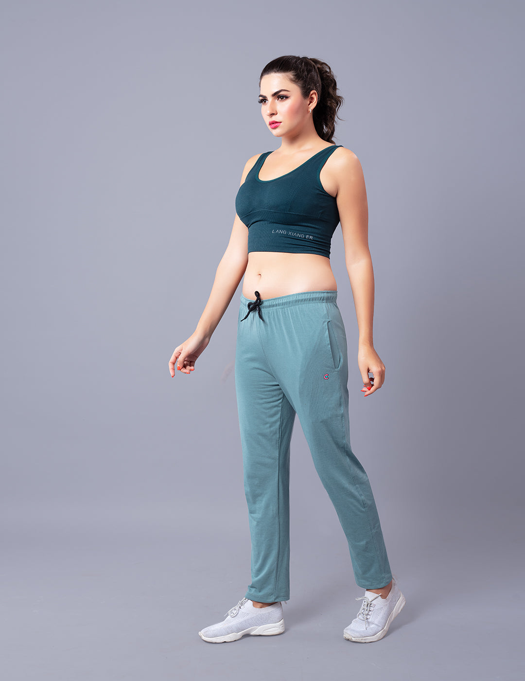 HRX Women Pure Cotton Solid Track Pants With Side Stripe Detail