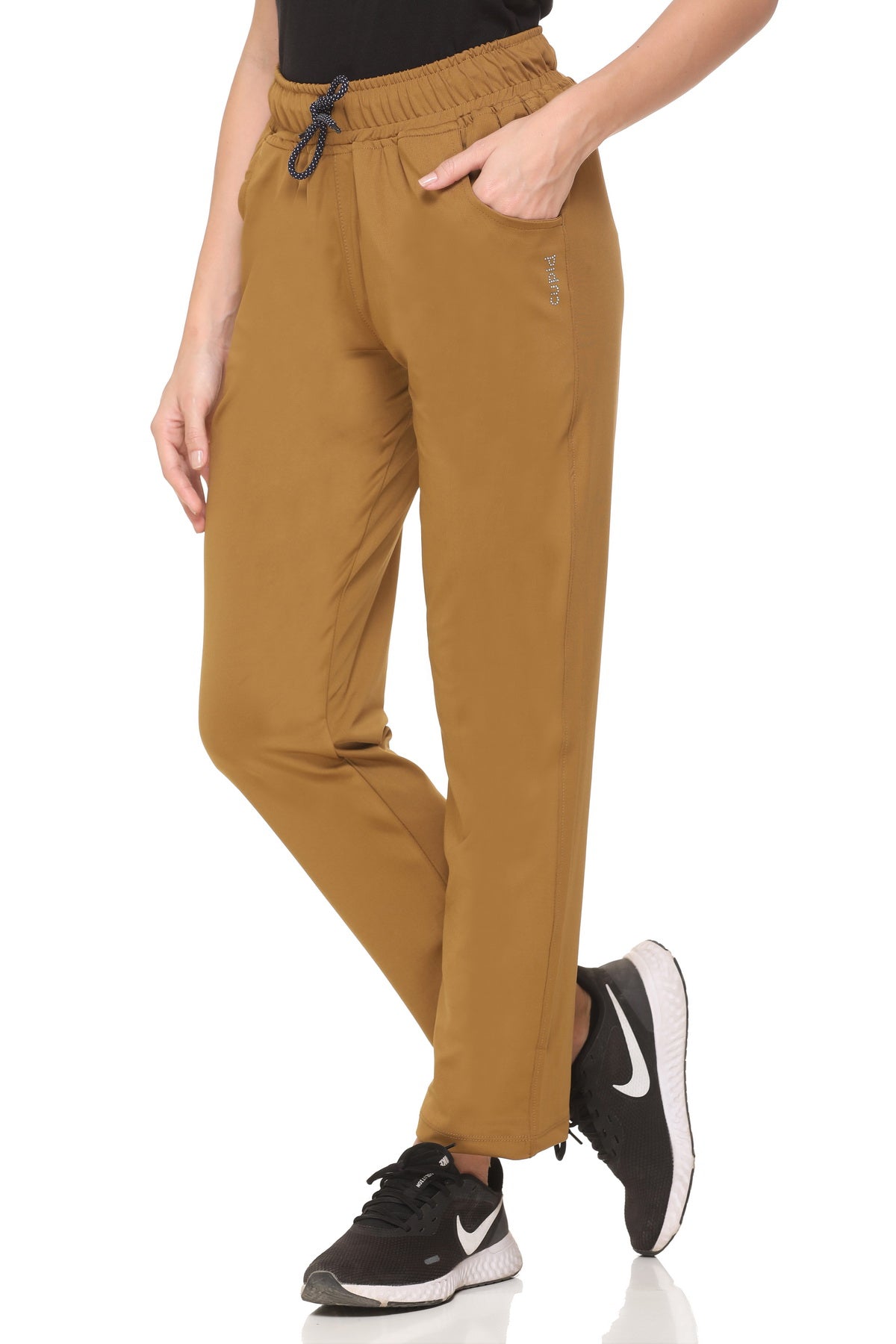 Stylish Mustard Yellow Cotton Dry Fit Gym Pants For Women Online In India