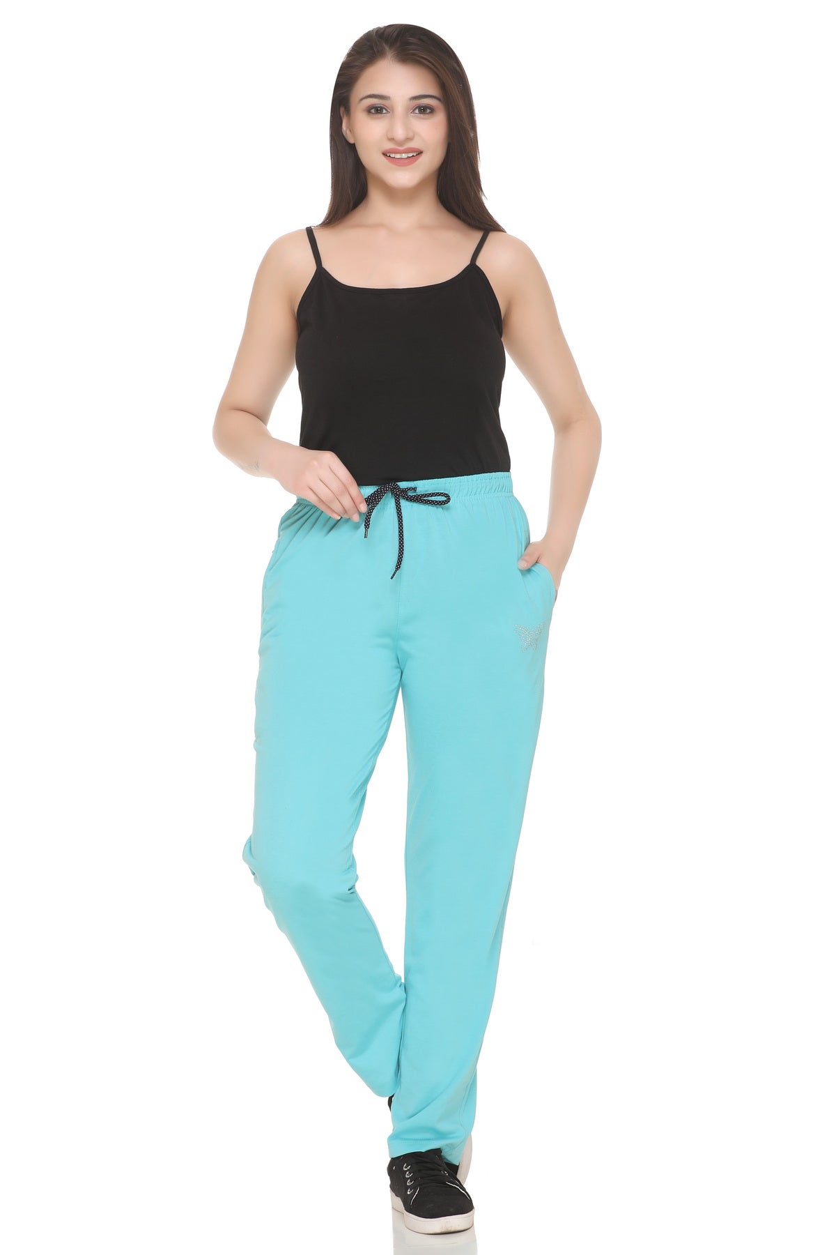 Buy Kook N Keech Women Warm Beige Mid Rise Wide Legs & Flared Track Pants  With Side Stripes - Track Pants for Women 21565332 | Myntra