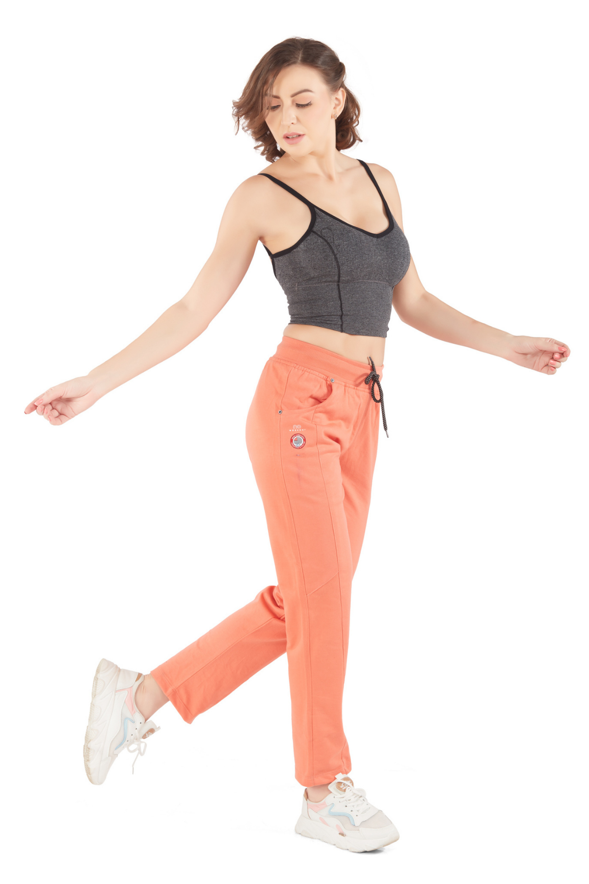 Cotton Regular Fit Lounge Pants For Women - Orange