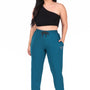 Cotton Track Pants For Women - Teal Blue
