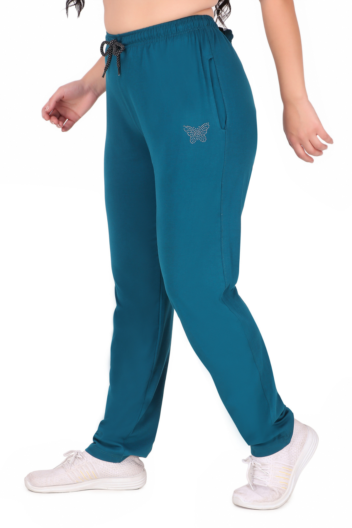 Comfy Teal Blue Cotton Track Pants For Women At Best Prices