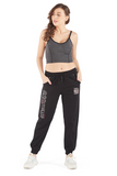 Cotton Regular Fit Joggers With Pockets - Black