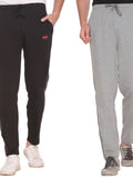 Jinxer Plus Size Cotton Lowers For Men Combo (Black & Grey)
