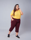 Cotton Capris For Women - Half Capri Pants - Wine