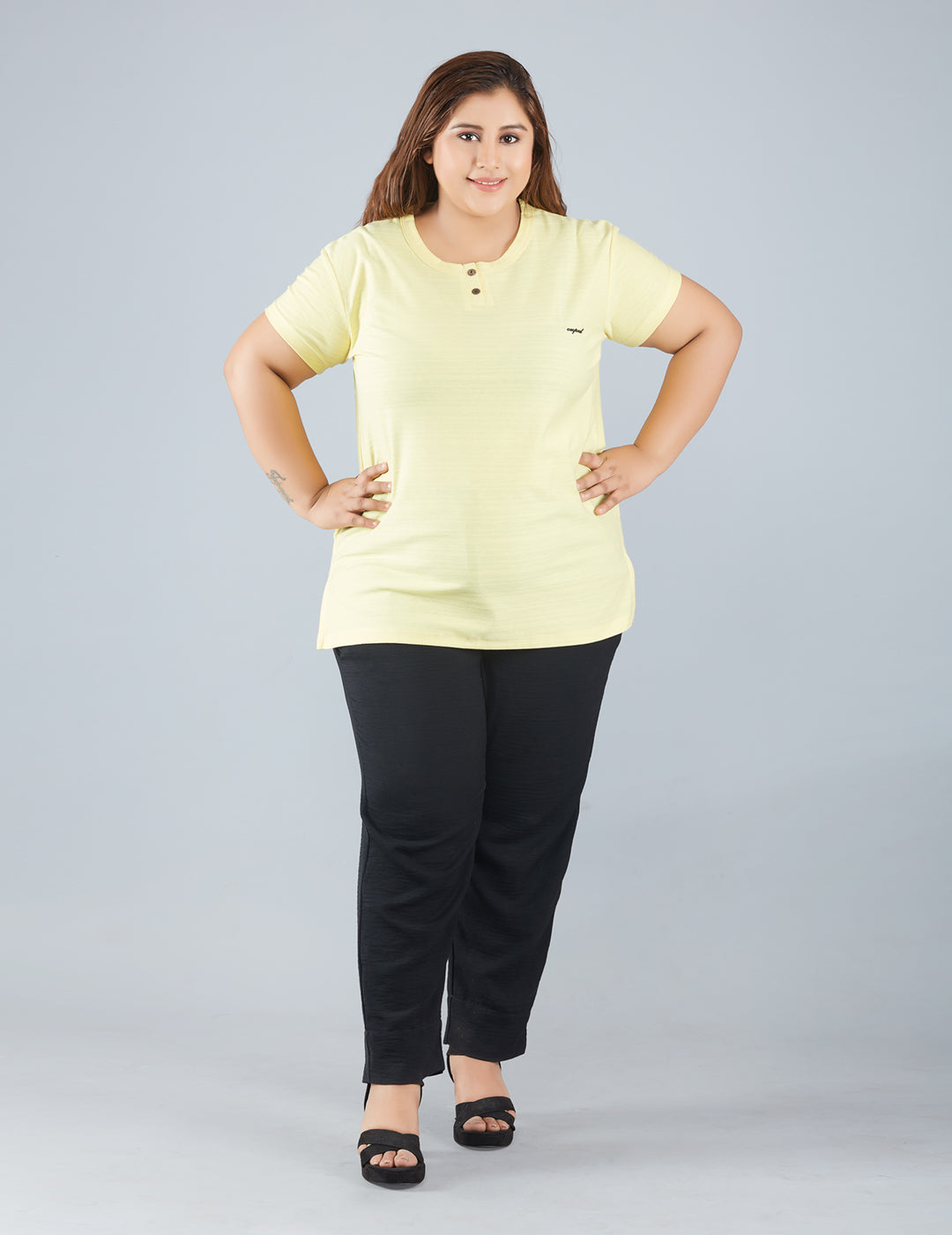 Buy Comfortable Plus Size Plain Cotton T- Shirt For Women In Lemon Online  In India - Cupidclothings – Cupid Clothings