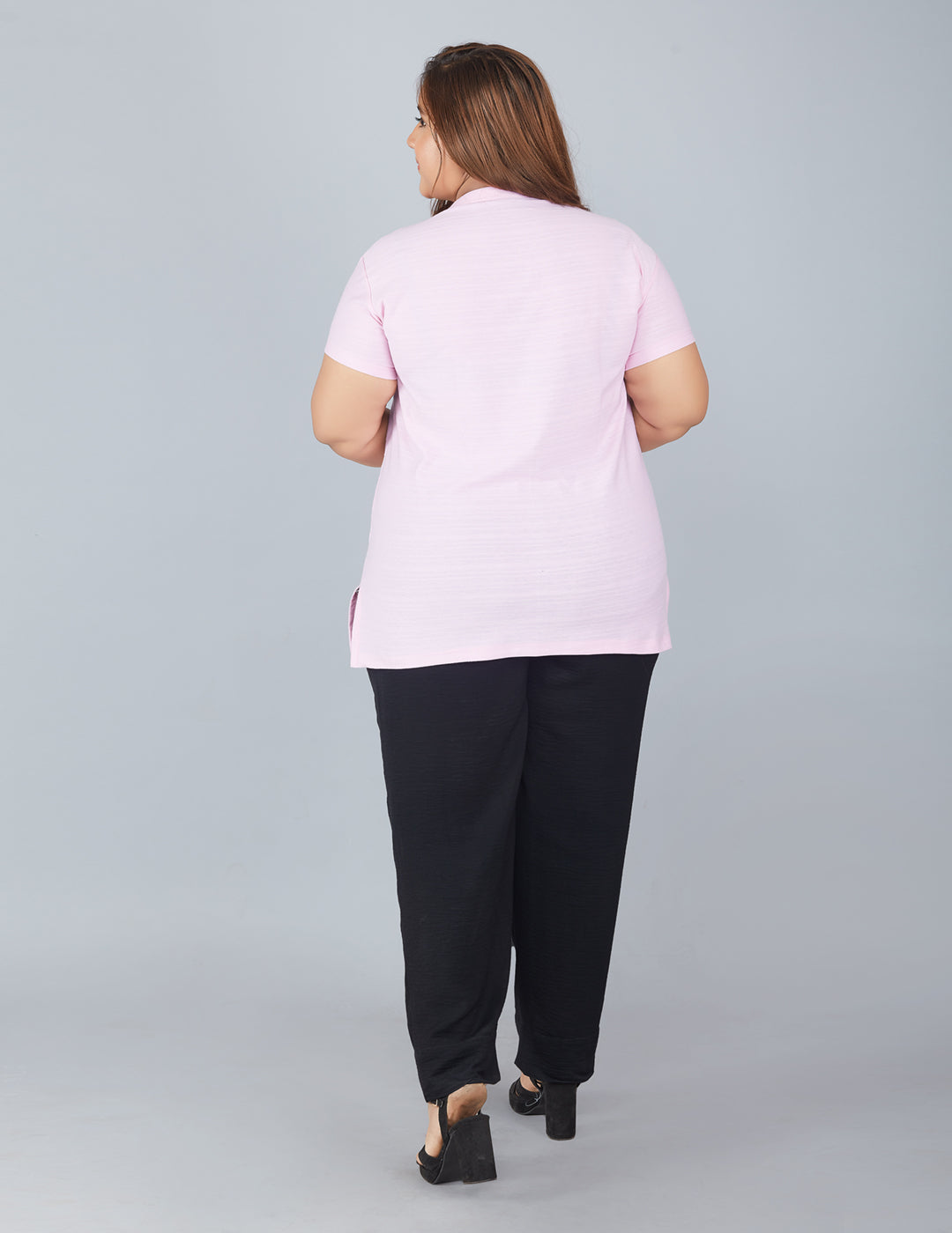 comfortable Plus Size Cotton T-shirts For Women In Summer - Blush Pink