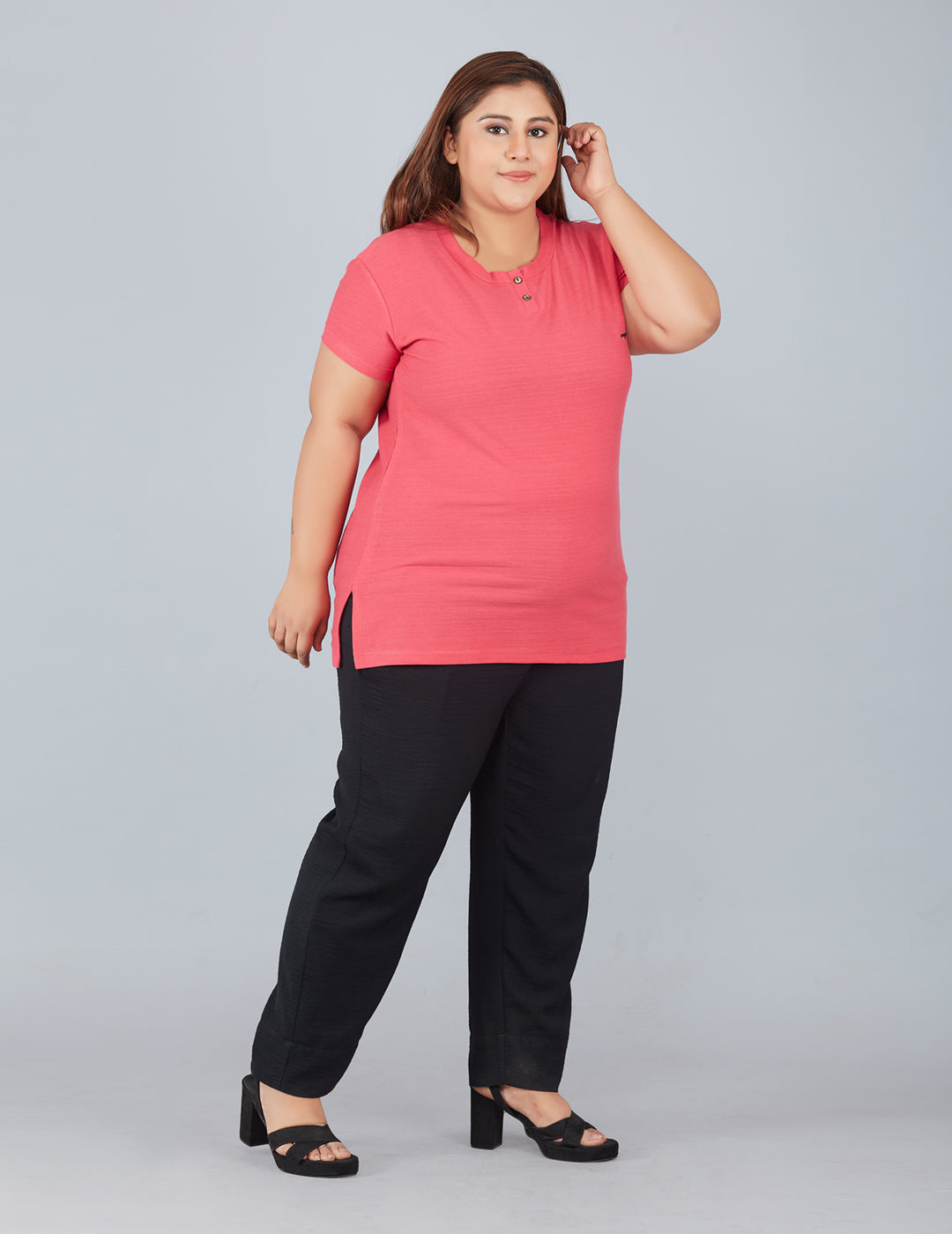 Plus Size Cotton T-shirts For Summer - Pink At Best Prices