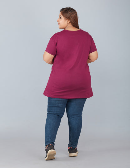 Stylish Plus Size Plain Cotton T-Shirts For Women (Pack of 2) Online In India