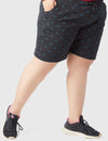 Plus Size Cotton Shorts For Women - Printed Bermuda Shorts