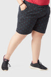 Plus Size Cotton Shorts For Women - Printed Bermuda Shorts