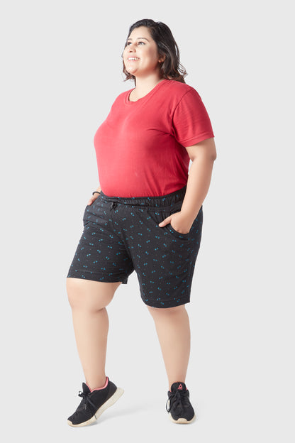 Comfortable Plus Size Cotton Shorts For Women At Online In India(Print Bermuda)