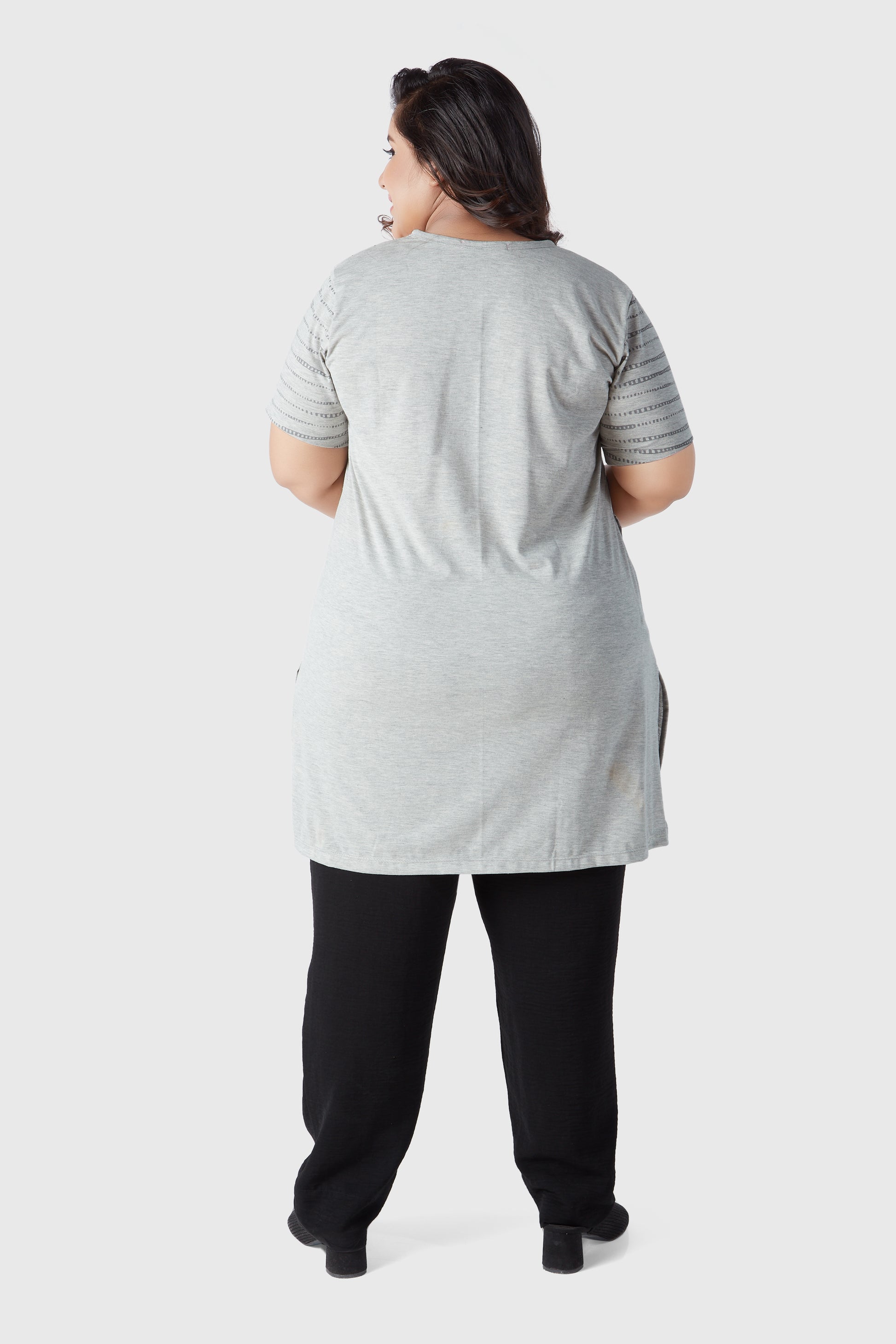 Round Neckline Long Tops For Women
