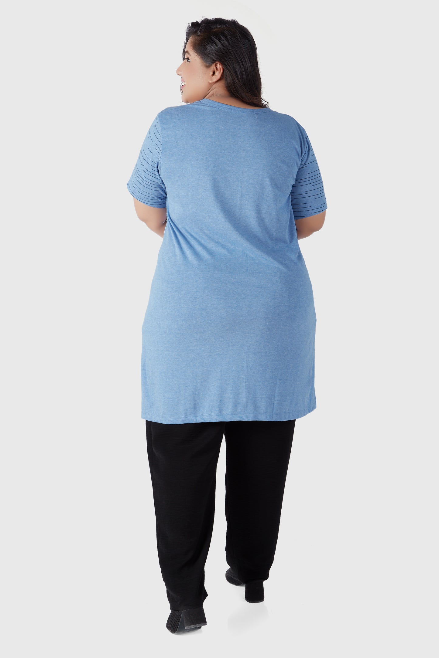 Buy Blue Longline T-Shirts For Women