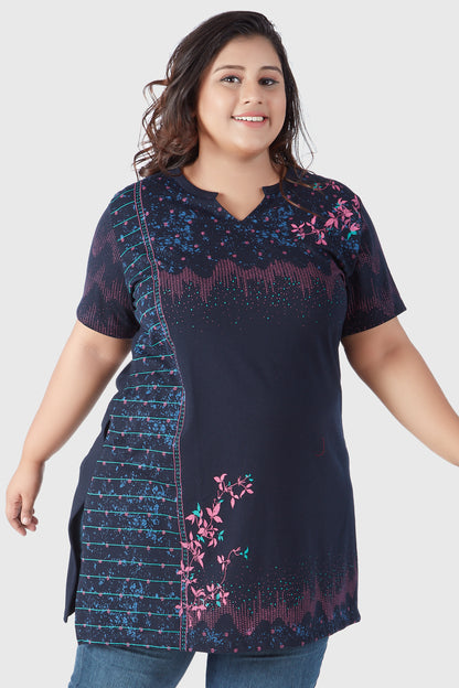 V-Neck Longline Tops For Women