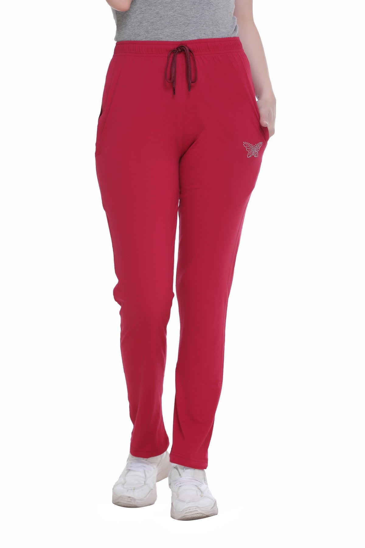 Cotton Track Pants For Women - Maroon