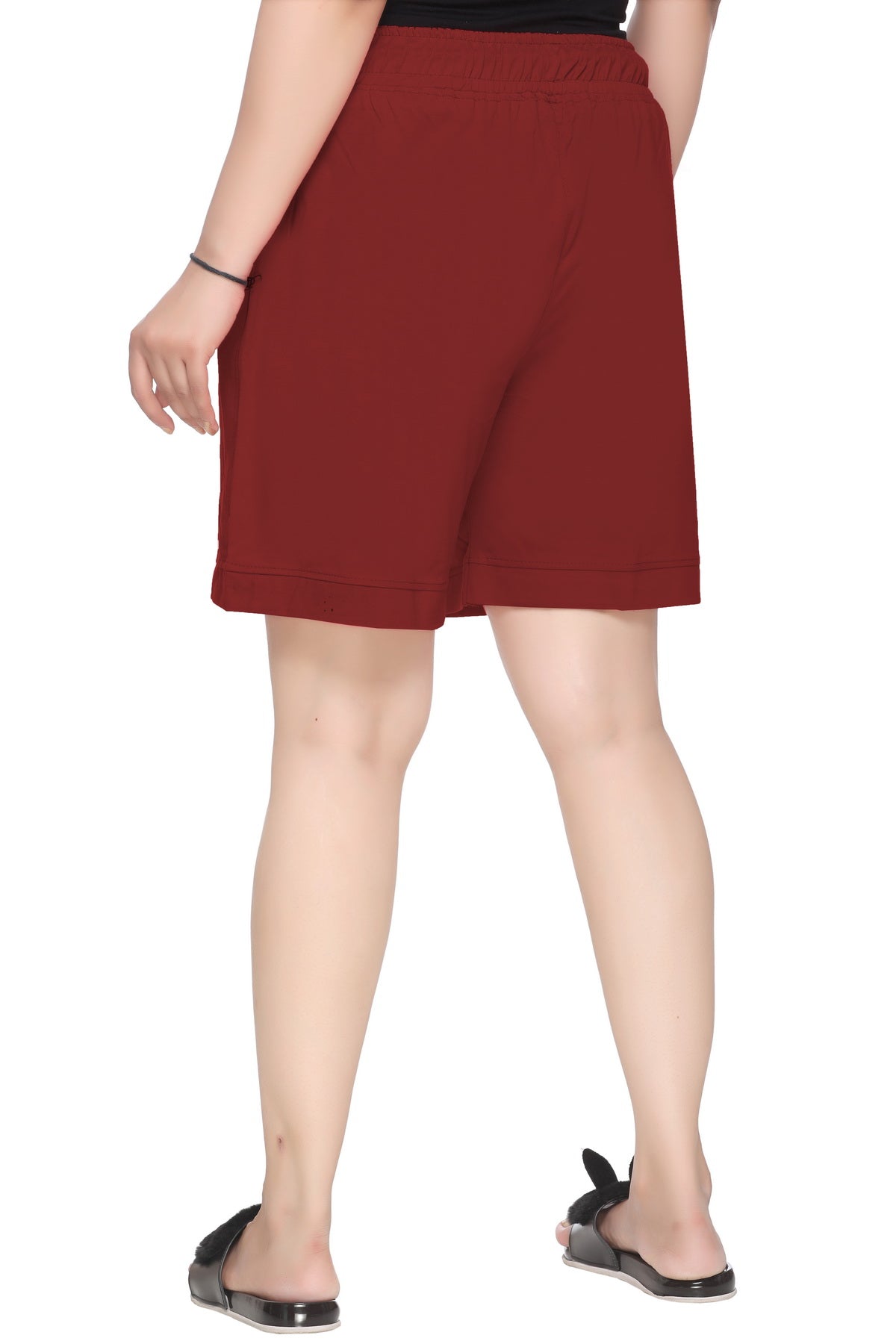 CUPID Plus Size Comfortable Plain Barmuda/Shorts for Night Wear, Casual Wear for Women (Maroon) freeshipping - Cupid Clothings